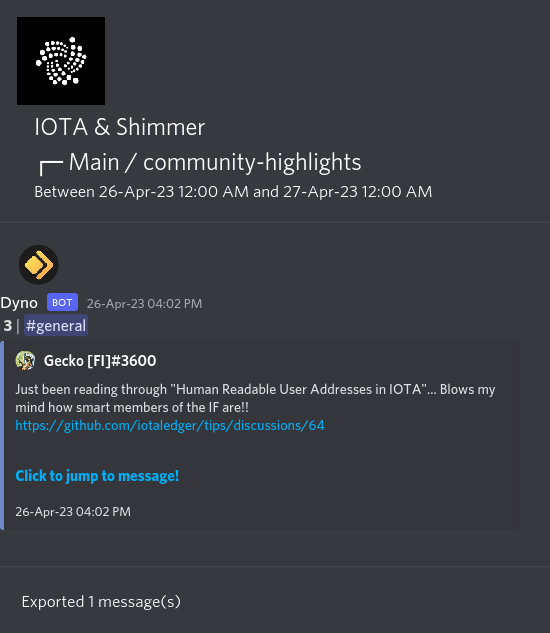 IOTAXTeams's tweet photo. 1/
#IOTA and #Shimmer Discord #community highlights.
🌐 Learn more and join the discussion https://t.co/USN5qQtgEN. https://t.co/RlcHJo40CP