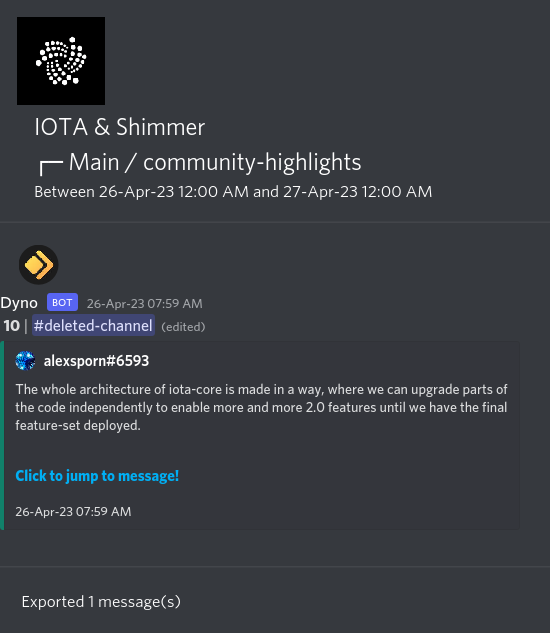 IOTAXTeams's tweet photo. 1/
#IOTA and #Shimmer Discord #community highlights.
🌐 Learn more and join the discussion https://t.co/USN5qQtgEN. https://t.co/RlcHJo40CP