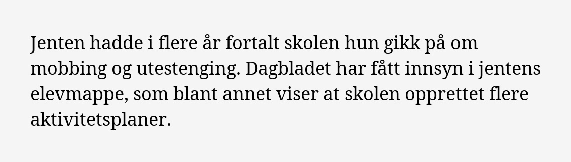 VG: Dagbladet: Jente (12) døde – rektor anmeldt vg.no/nyheter/innenr…