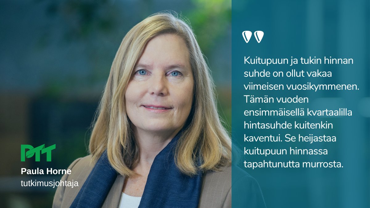 9/ Kuitupuun vuotuinen nimellinen keskihinta nousee tänä vuonna hieman yli neljänneksellä. Tähän vaikuttaa Venäjän tuonnin loppumisen lisäksi puunkäytön kasvu massateollisuudessa. Tänä vuonna tukkien vuotuinen nimellinen keskihinta nousee noin kuusi prosenttia.