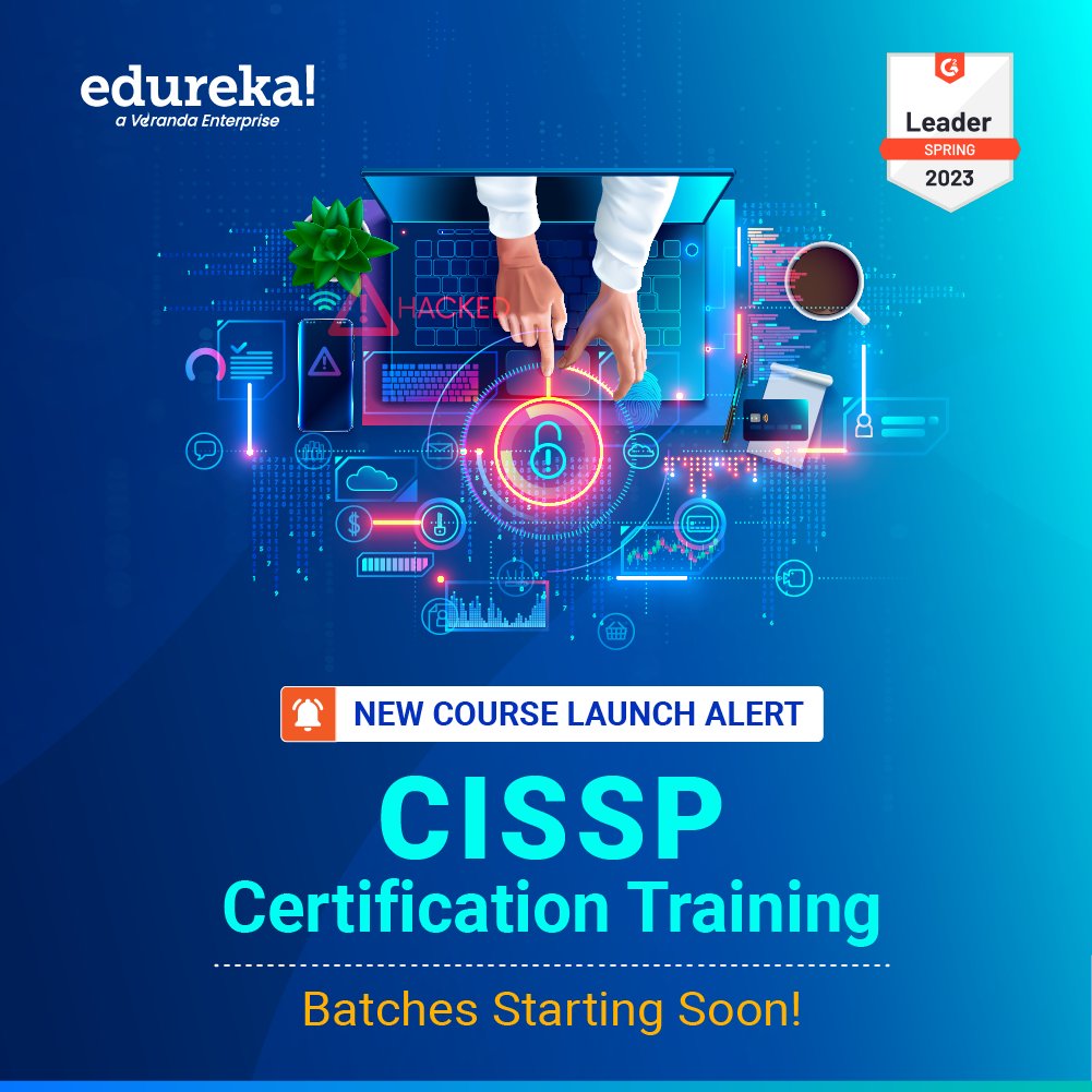 #NewCourseAlert
The #CISSP course is the most globally recognized professional requirement in the IT Security domain.
Join the league @ bit.ly/3NgOFe8 
:
#edureka #learnwithedureka #onlinecertification#cisspcertification #livecourse #newcourse #cybersecurity