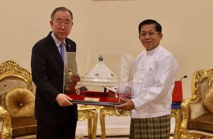Astonishingly, Ban-Ki-moon said elections should be held under the right conditions. Do <a href="/TheElders/">The Elders</a> not realise that Myanmar held elections in 2020 &amp; that they are rewarding the psychopath who is attempting to annul them? #WhatsHappeningInMyanmar