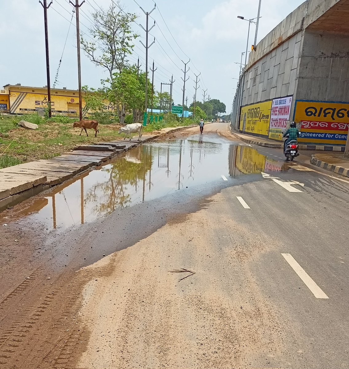sapankumar1991's tweet photo. @NHAI_Official  , @nitin_gadkari Plz take necessary steps for this water blockage. A little rain fall creates heavy water blockage in both side of Newly constructed underpass. Location - NH16 ,Bhadrak district, Ranital Under pass, Odisha https://t.co/dymU4YtzYm