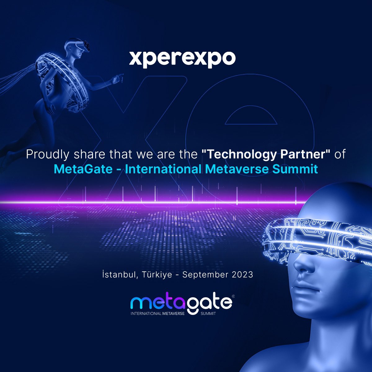 XperExpo's tweet photo. As XperExpo, we are bringing the Metagate - International Metaverse Summit, which will take place in September 2023, to the virtual environment! https://t.co/Nsw3jUyWE8
