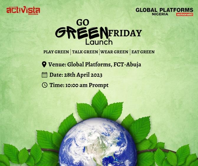 josphineadokwu's tweet photo. Because we are aware and concerned about climate change… we have decided to have the “GREEN FRIDAY”. Make it a date with us as we discuss climate change and it’s impact.
#ClimateJustice #ClimateAction #GoGreenFriday #Activista #GlobalPlatform ⁦@ActionAidNG⁩ https://t.co/z8Tc5UpnxA