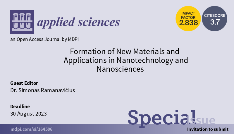 Dragana_MDPI's tweet photo. #SpecialIssue
Formation of New #Materials and Applications in #Nanotechnology and #Nanosciences

📅 30 August 2023 
🎓Guest Editor: Dr. Simonas Ramanavičius 
🔗https://t.co/5bU4PltlJI

#nanomaterials #nanocomposites #synthesis @Applsci https://t.co/HWwMemy2tk