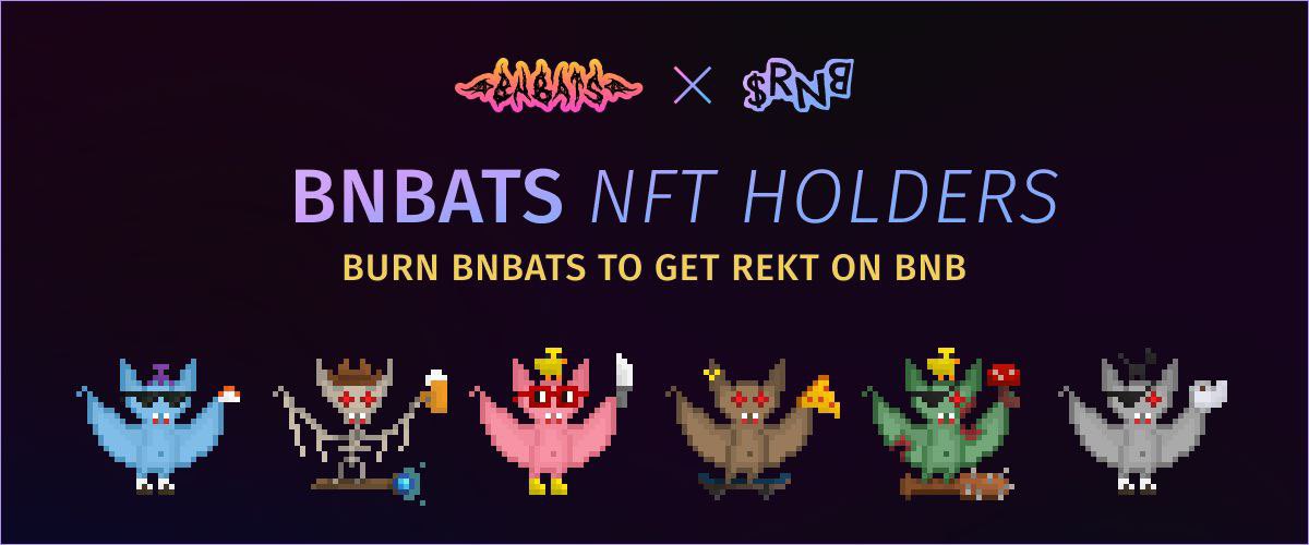 MagajiMd's tweet photo. ◼️ FREE NFT GIVEAWAY ◼️

Giving away x5 BNBats NFTs. 
Burn them to get $RNB token airdrop.

To enter:
▫️Retweet, like and tag friends
▫️Follow @The_Army_Force twitter handle and @RektOnBNB 

Winners in 48 hrs.
#BSCGems #Airdrop #BNBChainNFTs https://t.co/hgXLPcQDwD