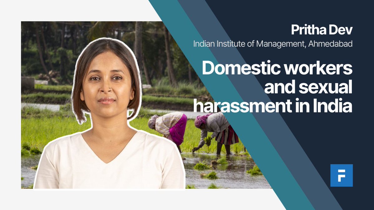 Pritha Dev @IIMAhmedabad @IIMA_RP discusses how women working as domestic workers, who are part of the informal sector, are likely to respond to sexual harassment incidents in India buff.ly/3oC0XDB  #econtwitter #india
