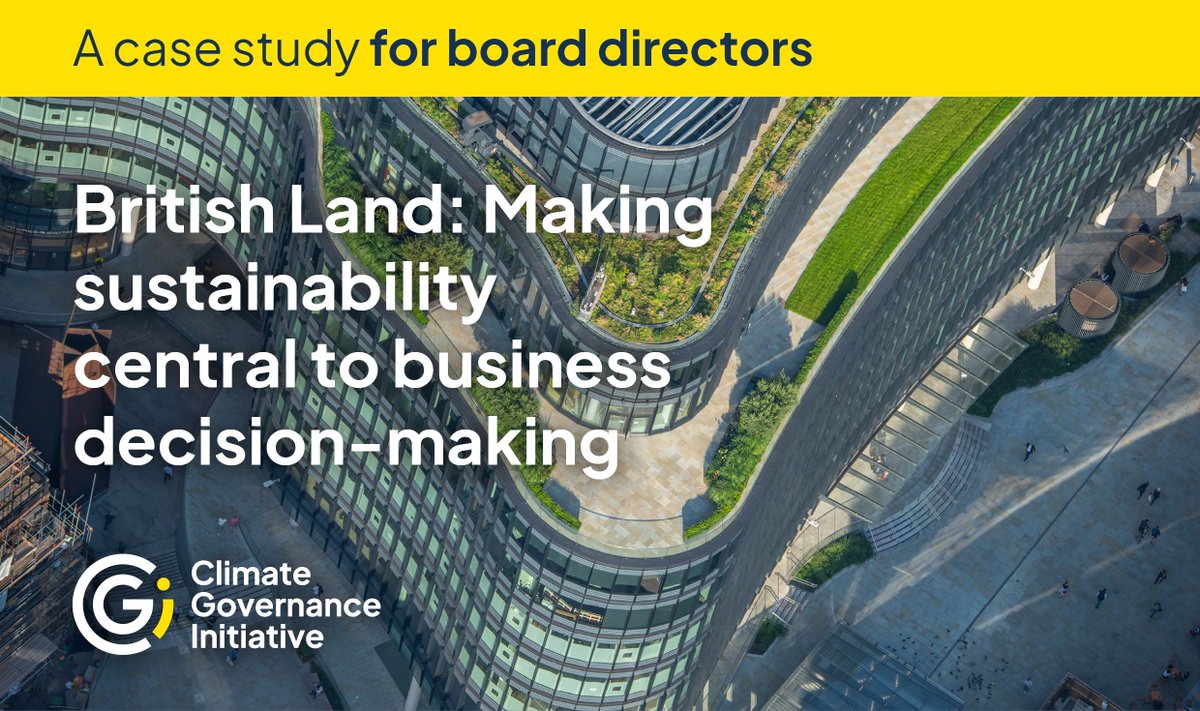 📢 Case study: Discover <a href="/BritishLandPLC/">British Land PLC</a>'s approach to climate governance, corporate sustainability, and the vital contribution its board makes.  

Read the case study: bit.ly/3HdPgtg