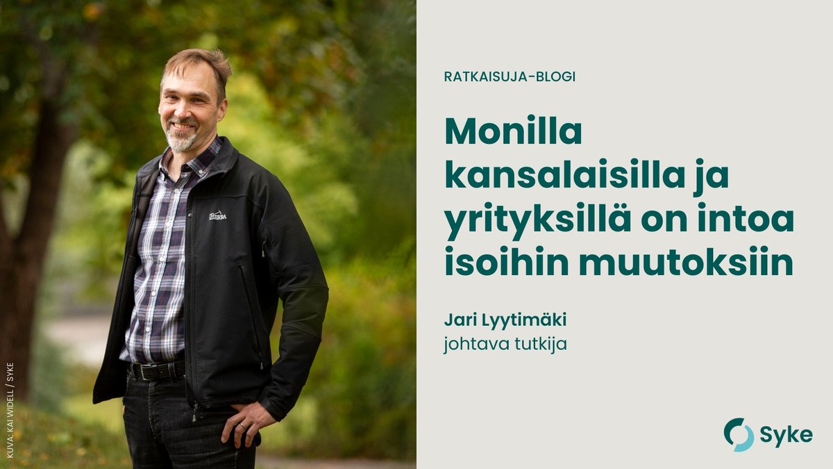 Tulevalla hallituksella on kova urakka kestävyysmurroksen toteuttamisessa. On parempi olla mukana orkesterissa määrittämässä ympäristöhumpan tahtia kuin päätyä seinäruusuksi tanssilattian reunalle, kirjoittaa Jari Lyytimäki #SykeBlog #kestävyysmurros syke.fi/fi-FI/Ajankoht…
