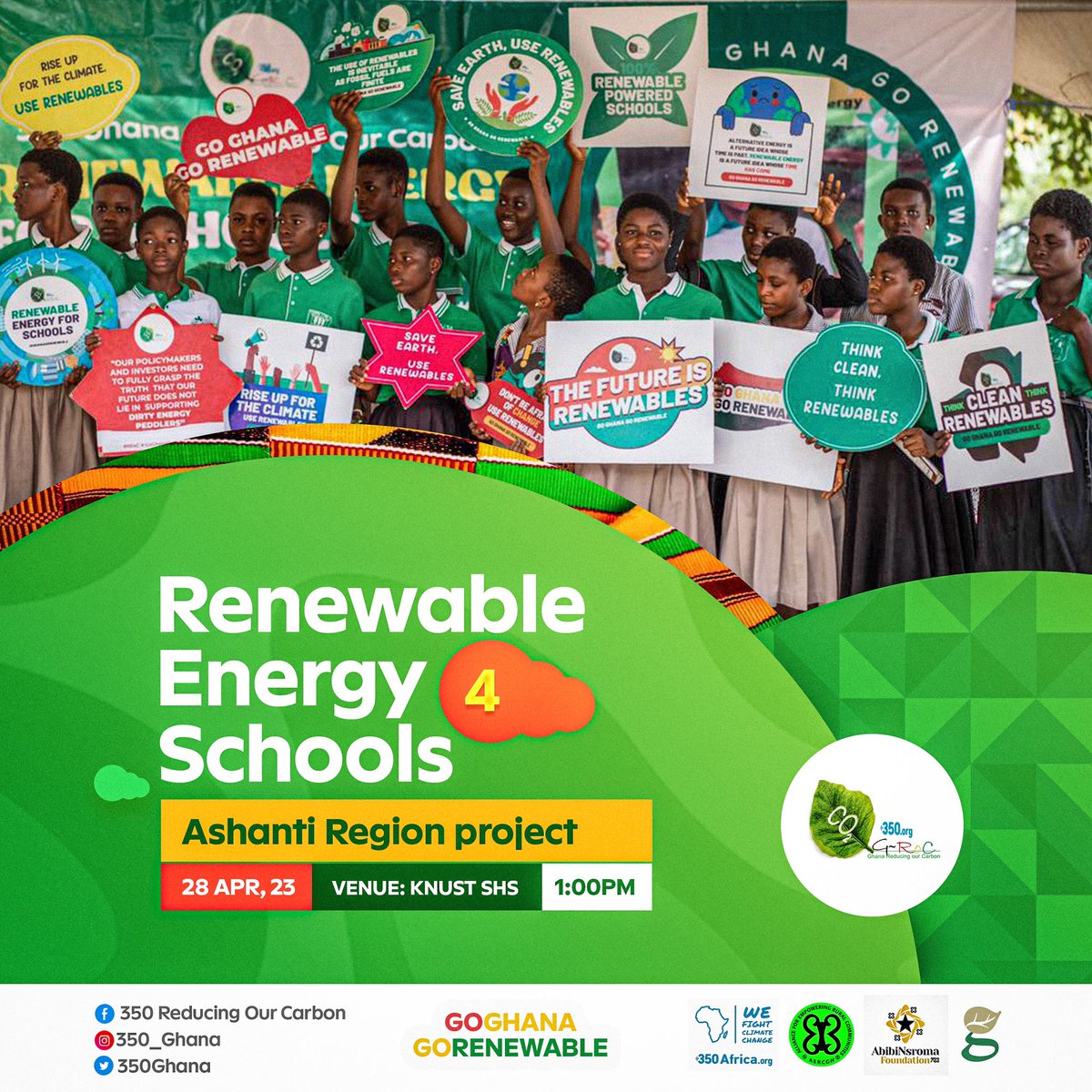 350GROC's tweet photo. “Inclusion of Women and Youth in Ghana’s transition to clean and renewable energy  is one of the solution to combat climate Change. 
Join our team in #kumasi #RenewableEnergy4Communities  @350africa @350org @knustshs_official #renewableenergy @ministryofenergygh @epa_ghana https://t.co/PV83HvMGzE