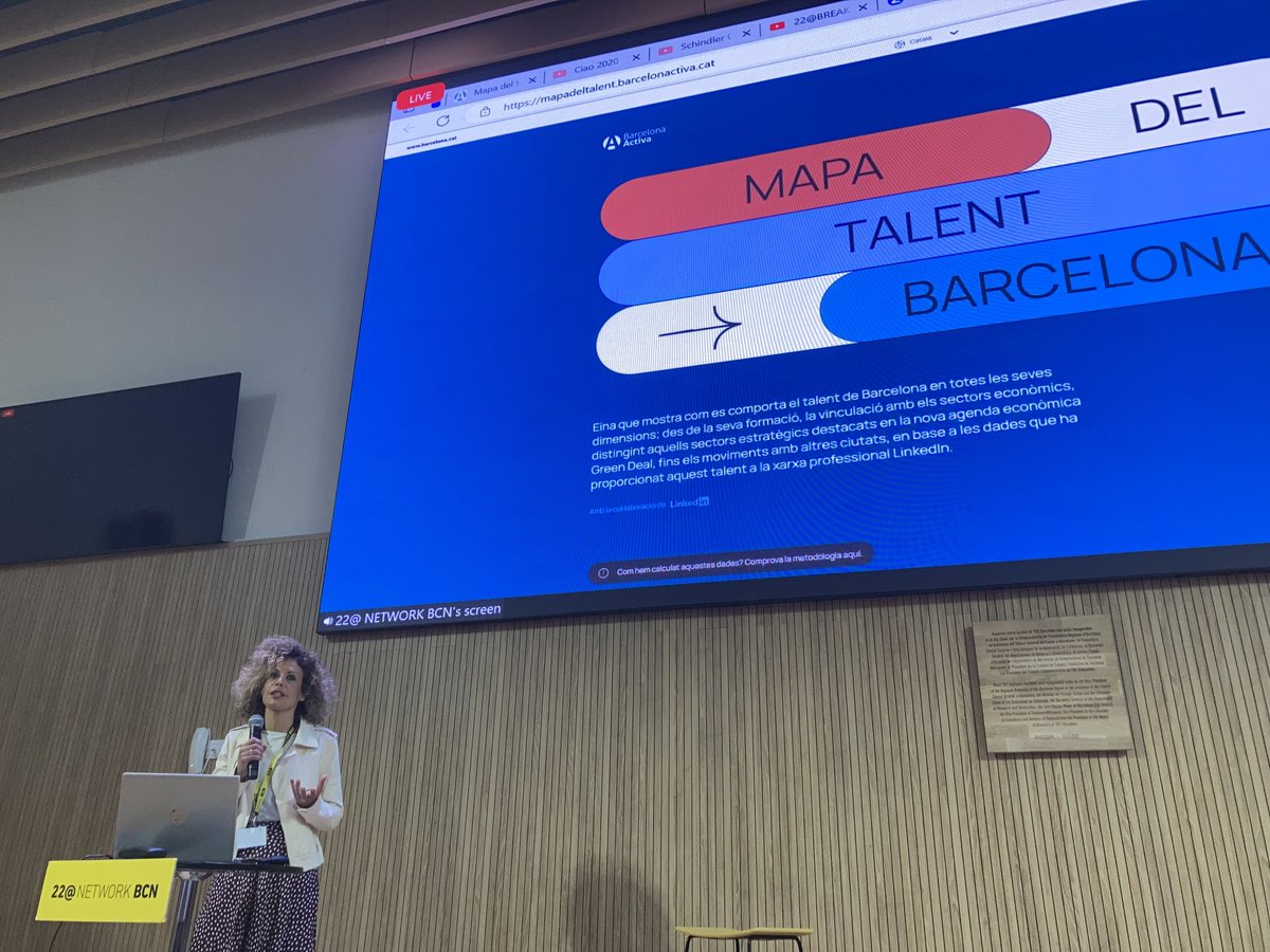 Molt interressant el mapa del talent de Barcelona. Una radiografia amb dades molt destacades de la situació actual del #talent a Barcelona. ⁦<a href="/Saradiazroig/">Sara Diaz Roig</a> de ⁦<a href="/barcelonactiva/">Barcelona Activa</a>⁩ : “En general Barcelona atrau més talent que altres ciutats d’Espanya”

#22breakfast