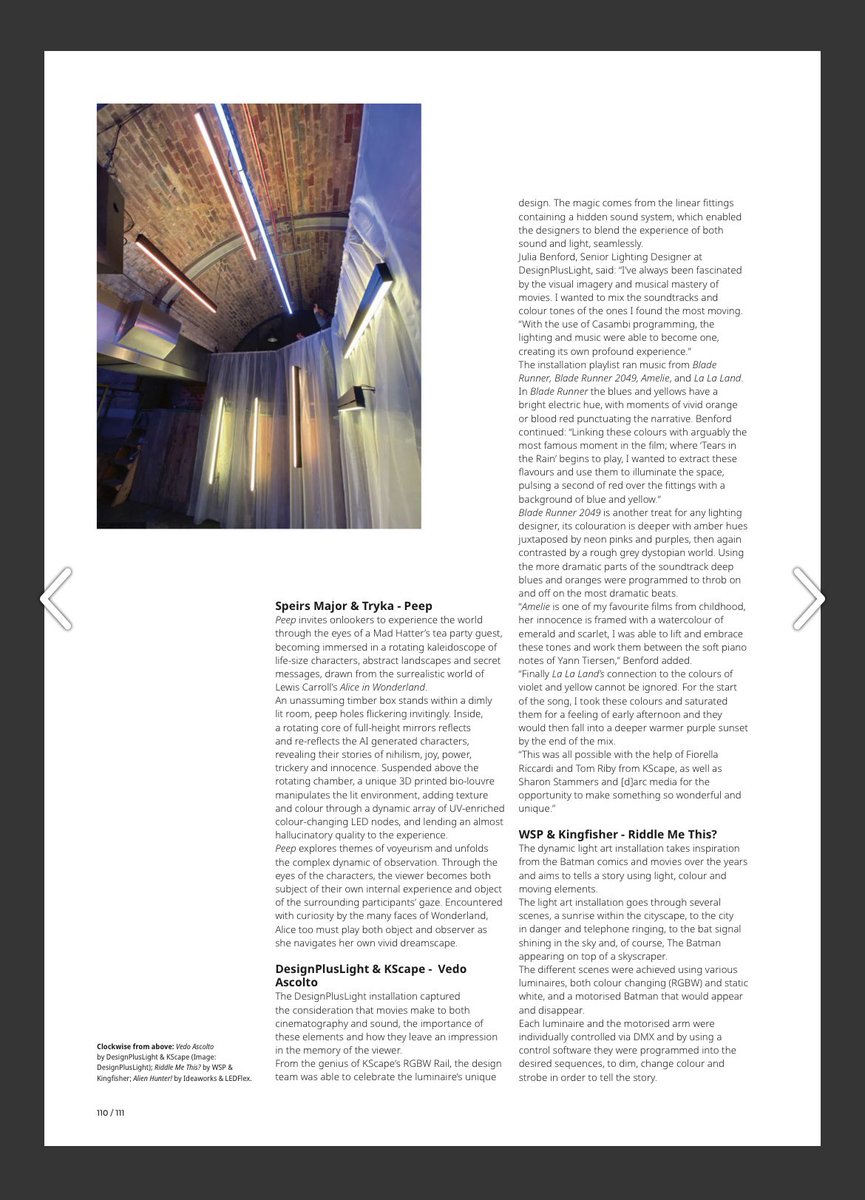 DESIGNPLUSLIGHT's tweet image. Our [d]arc Awards installation featuring in the latest edition of the arc magazine Issue 133

issuu.com/mondiale/docs/… via @issuu 

#arcMagazine @darcawards #darcAwards #DesignPlusLight #KSCAPE