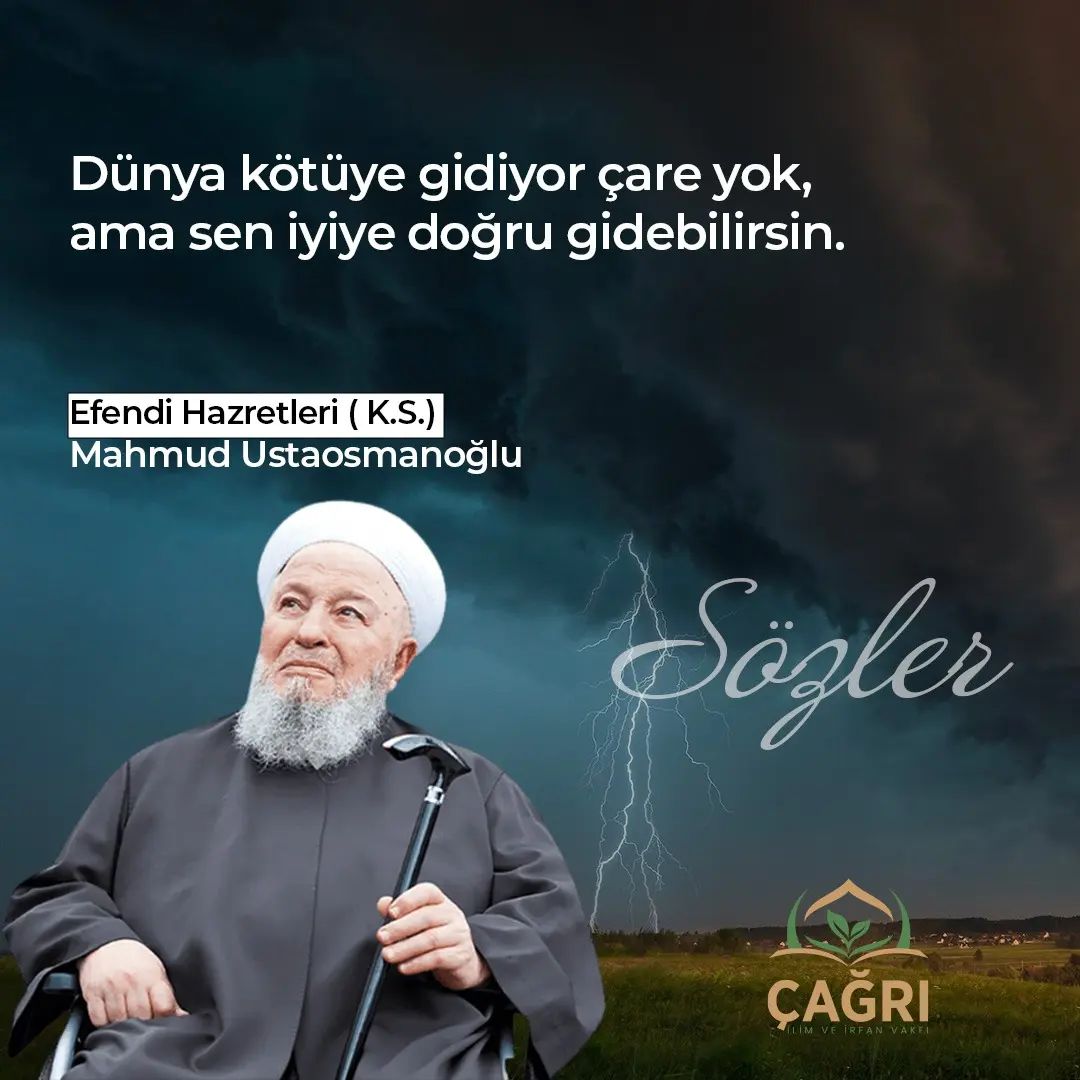 Dünya kötüye gidiyor çare yok, ama sen iyiye doğru gidebilirsin.
--------------
İletişim için;
📞+90 850 888 2 571
🔗 cagrivakfi.org.tr
📍 Yeni Kent Mah Doğanaraslı Bulvarı No: 186/3 Esenyurt
--------------
#çağrıvakfı  #mahmudefendi