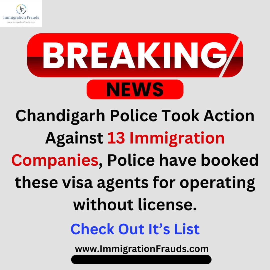 Immifrauds's tweet photo. Chandigarh Police Took Action Against 13 Immigration Companies, Police have booked these visa agents for operating without license. Check Out Its List:- https://t.co/FeXXNNs9ht 

#immigrationfrauds #visafrauds #immifrauds #fraudvisaagent #policecase #india #punjab #chandigarh #pb https://t.co/SdwnZZonUZ