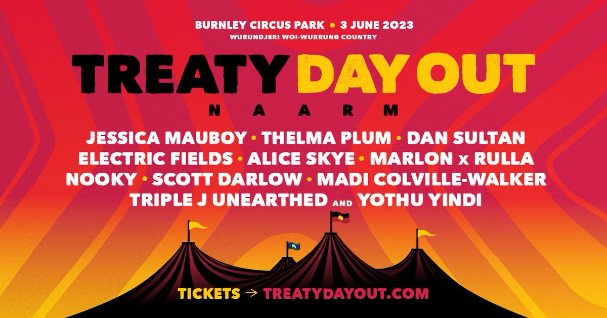 firstpeoplesvic's tweet photo. 🎪🖤💛❤️🎪

Who’s coming to Treaty Day Out Naarm? 

🎪🖤💛❤️🎪

Tix free for mob enrolled with us to vote in the #TreatyElections but you still need to book your spot here: https://t.co/u4Ey1zd4oX

Friends and allies most welcome as well! https://t.co/rNeD505pJH