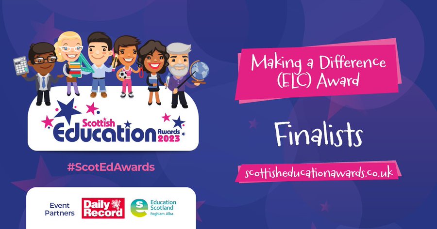 We are proud to announce that West Johnstone has been announced as a finalist in the ‘Making a Difference" category of the Scottish Education Awards. This is a fantastic achievement for our centre and we would like to thank everyone for their continued support. #ScotEdAwards