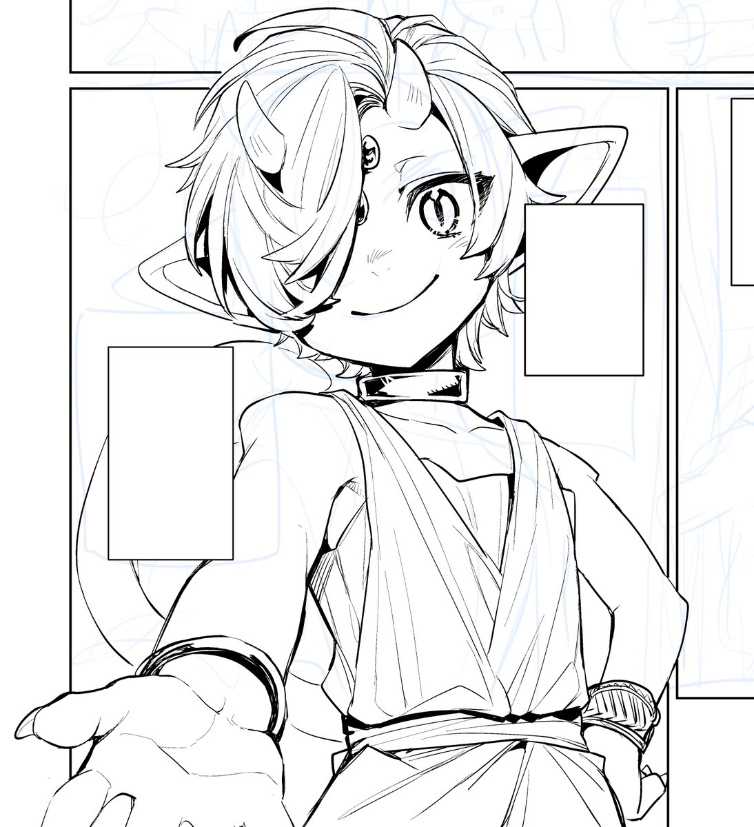 これは今描いてる原稿のチラ見せなのですがちょっと、へへ……ね……… #キメプロ 