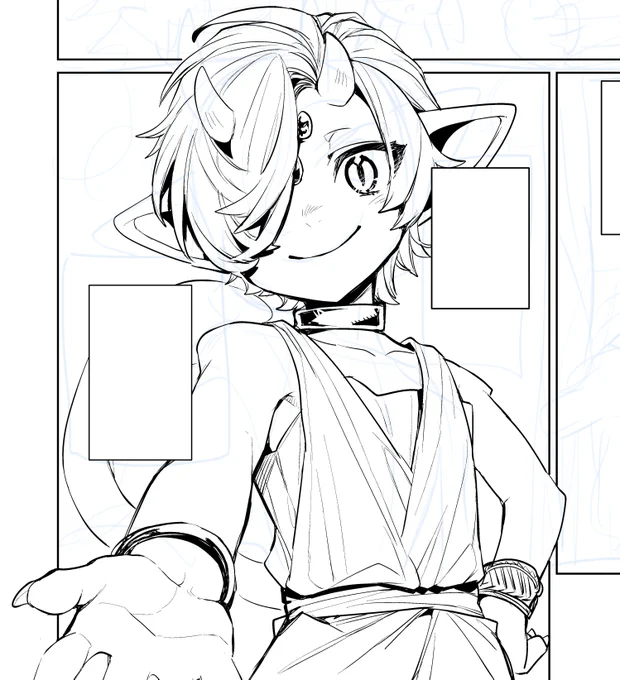 これは今描いてる原稿のチラ見せなのですがちょっと、へへ……ね……… #キメプロ 