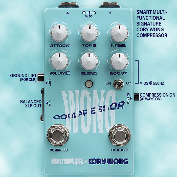 Cory Wong teams up with Wampler to launch his slick Signature Multi-Functional Wong Compressor, Sustainer and Boost - guitarpedalx.com/news/gpx-blog/… @wamplerpedals @coryjwong #wamplerpedals #wamplepedalswongcompressor #wongcompressor #compressorpedal #sustainerpedal #boostpedal