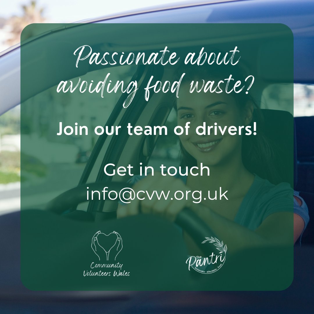 🚙 DRIVERS NEEDED🚗 Passionate about avoiding food waste? We need your help - we're looking for drivers to help us collect food for The Pantri. We will provide a vehicle and food hygiene training if necessary. Please share with anyone who you think would like to help 💚