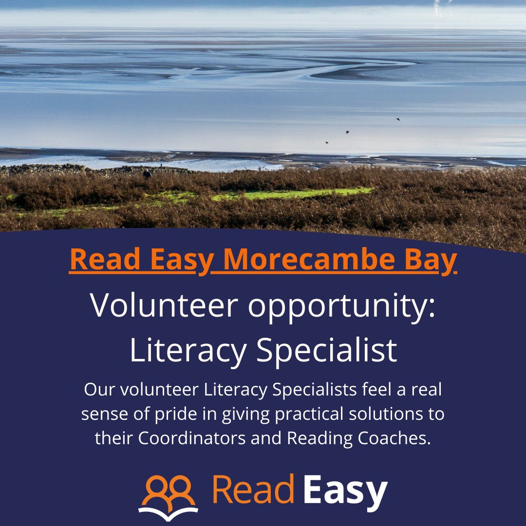 ReadEasyUK's tweet image. Read Easy Morecambe Bay is seeking a volunteer Literacy Specialist to join their team! If you have experience in teaching reading and want to provide life-changing support to adults in your community, get in touch with Sylvia by emailing mbrecruiter@readeasy.org.uk 📚
@ReadEasyMB