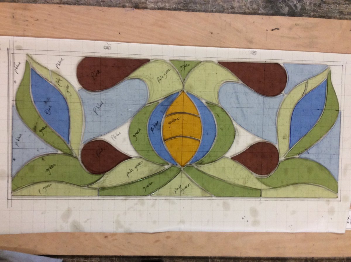 Fabstainedglass's tweet photo. #onthebench #workinprogress #playingwithhistory ... an #artnuveau window #madetoday #thursdaymorning https://t.co/7WUDDxm6BS