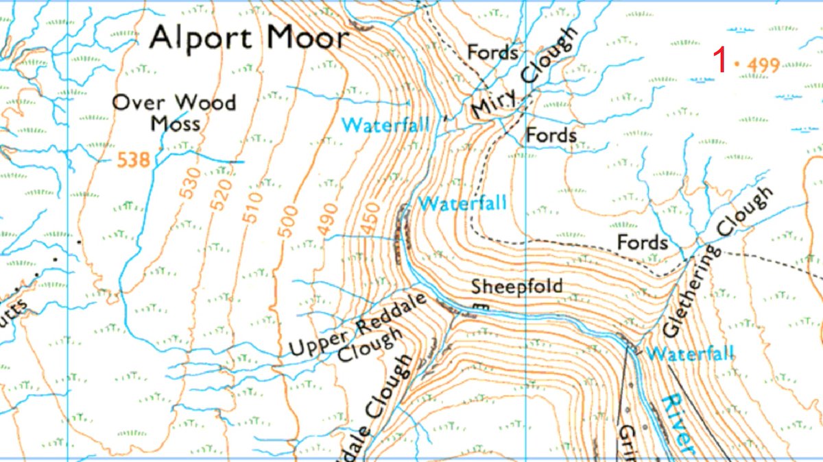 fellrunningguid's tweet image. Navigation Task:

Locate the feature shown in the photo on the correct map.
Where was the photo taken from and what are we looking at?

(video answer tonight for Patreon subscribers)
#mapreading #peakdistrict #contourlines