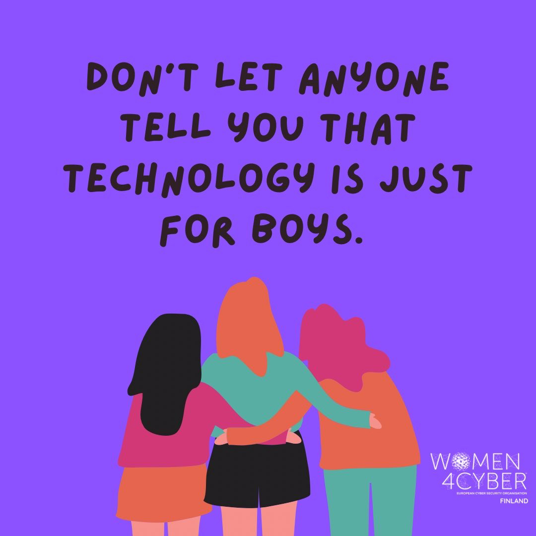 We are celebrating The International Girls in ICT Day today!

Our mission is to create a more diverse and inclusive cyber industry in Finland, where everyone has the opportunity to create a career and thrive utilizing their own strengths.

Share if you agree! 💜💪 #w4cfi
