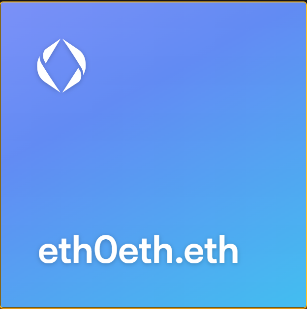 Welcome for all offers
eth0eth.eth
#opensea #OpenSeaNFT #OpenSeaCollection #OpenSeaMarket #openseamarketplace #OpenSeaNTF
now for sell here
ens.vision/name/eth0eth.e…
#domain #ensdomains #ensdomain #domains $ENS #ETH #Ethereum
<a href="/ensdomains/">ens.eth</a>
#ENS $ENS #NFTs #NFTCommunity #NFTs