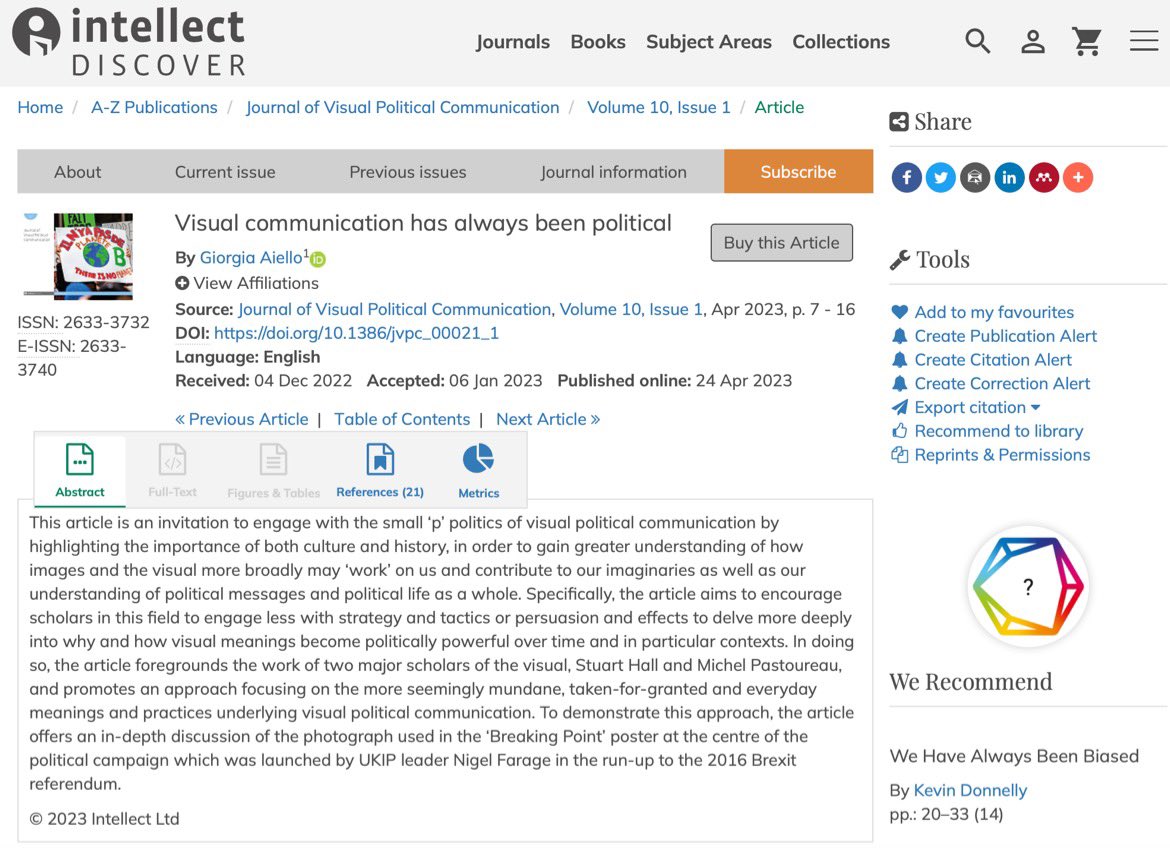 Journal of Visual Political Communication (@journal_visual) on Twitter photo #Visual communication has always been #political. A study published at #JVPC Vol. 10 by <a href="/giorgishka/">giorgia aiello</a>, which aims to explore how images may ‘work’ on us and contribute to our imaginaries and our understanding of political messages and political life. rb.gy/axrwo #Visual communication has always been #political. A study published at #JVPC Vol. 10 by <a href="/giorgishka/">giorgia aiello</a>, which aims to explore how images may ‘work’ on us and contribute to our imaginaries and our understanding of political messages and political life. rb.gy/axrwo