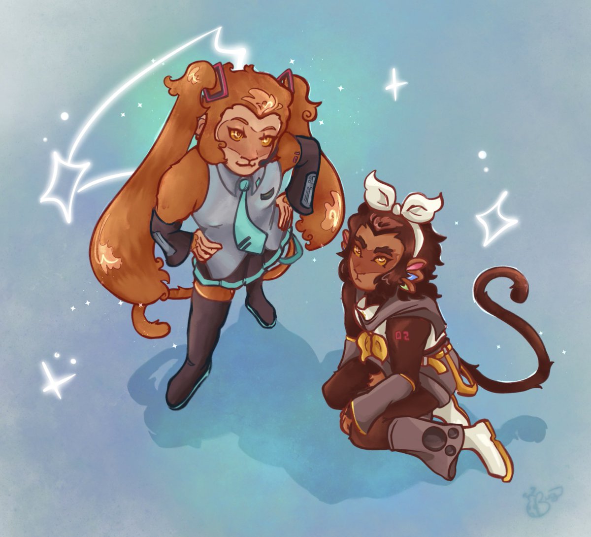 wukong and macaque deserve a little vocaloid makeover as a treat #LEGOMonkieKid #shadowpeach #HatsuneMiku #KagamineRin
