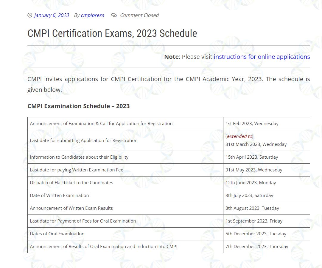 CMPI_HQ's tweet photo. CMPI is inviting eligible candidates for the written exam 2023, and the last date for paying the Written Examination Fee is 31st May 2023.
Please visit the link for more detail.
#EXAM #Radonco #MedPhys 
https://t.co/A0zuNCYebS https://t.co/d0EeSaUtWX