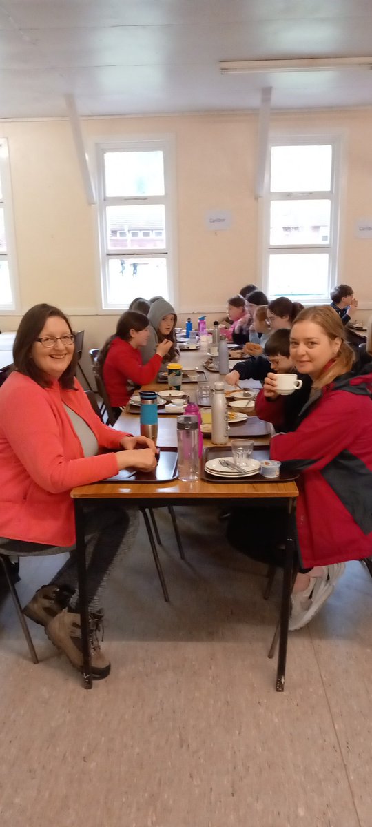 CarlibarPS's tweet photo. Great breakfast this morning. Lots of children going for second serving. A bit dull here with very light drizzle. https://t.co/B9vZ64hpS8