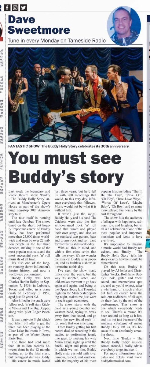 This weeks bit - @BuddyTheMusical at @PalaceAndOpera #manchester
#buddy #buddyholly #thebuddyhollystory