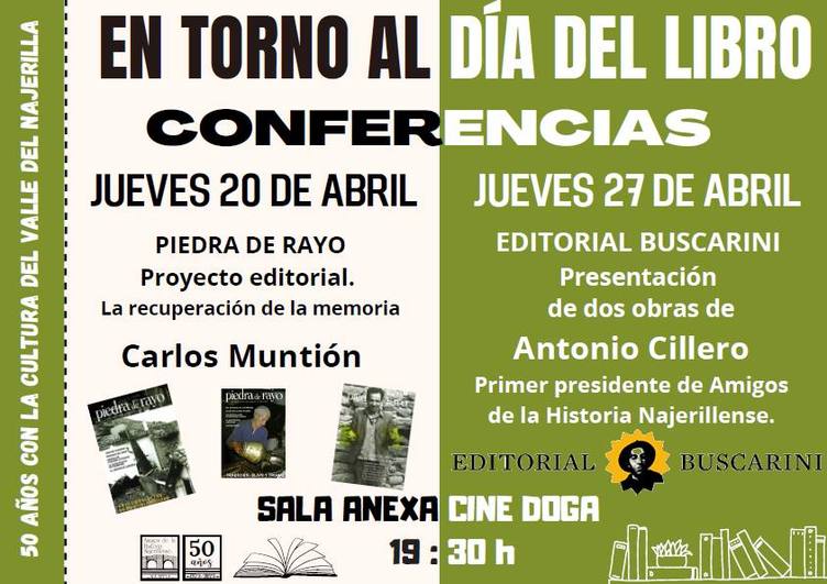 edBuscarini's tweet photo. El #CineDoga de Nájera acoge hoy (27/4/23: 19.30) la presentación de los libros #PascasioyVinagre y #Logroñonoserinde, de #AntonioCilleroUlecia y publicados por @edBuscarini. El acto se enmarca dentro de los actos del #DíadelLibro y del 50 aniversario de @Asociacion_AHN. https://t.co/a4pzL3oK08