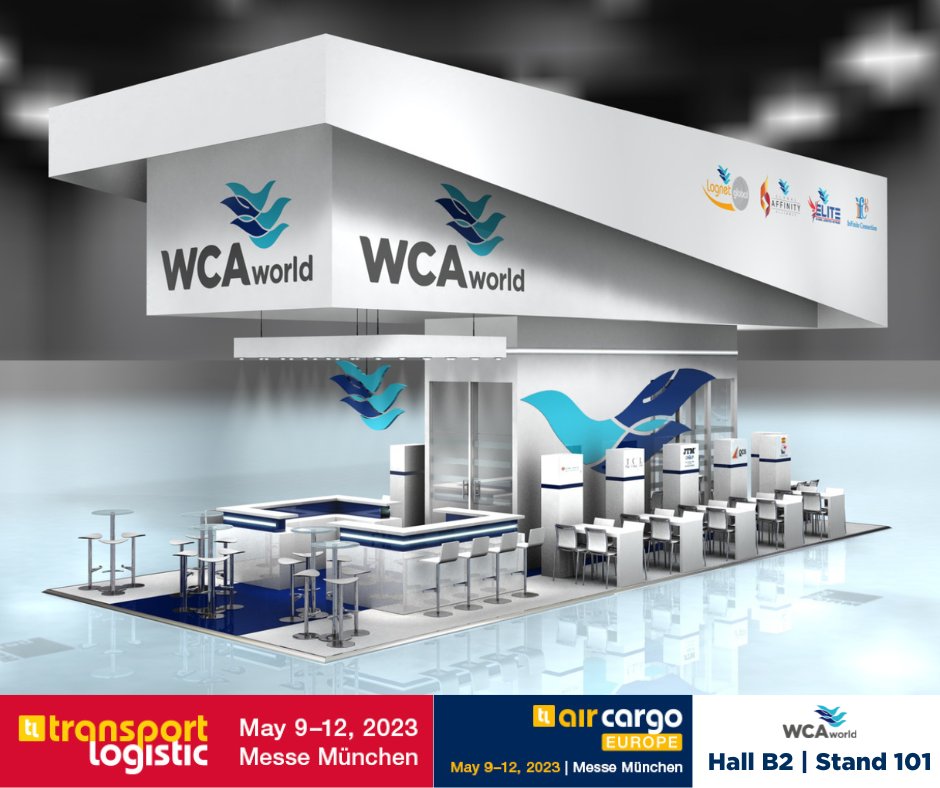 wca_world's tweet image. Join us at the much-anticipated #TransportLogistic and #AirCargoEurope Fair in Munich, Germany, from May 9-12.

You&apos;re invited to visit our #WCAworld Pavilion located in Hall B2, Stand 101, where you can meet with our 12 member co-exhibitors to unlock your opportunities.