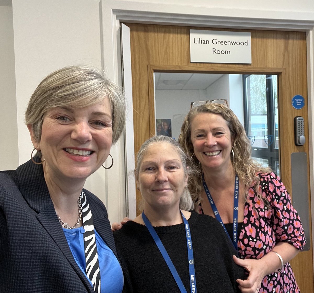 LilianGreenwood's tweet photo. Last Friday I went along to @MellersPrimary to catch up with Headteacher, Amanda Dawson Walking down the corridor and did a double-take outside this classroom - they hadn’t told me!(The school hall is named for @DavidOlusoga so I’m in some amazing company!) #MadeMyWeek https://t.co/uRV11TPITR