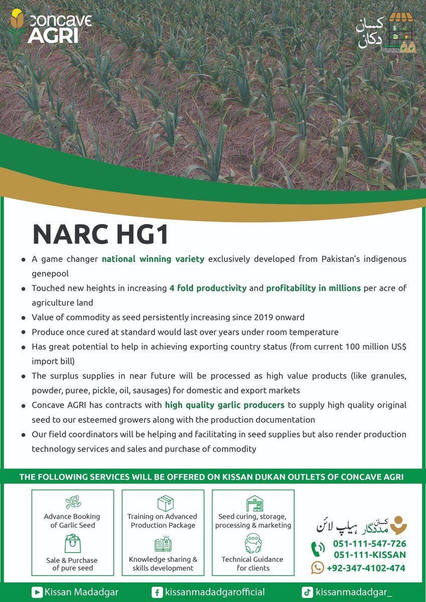 At Concave AGRI, we understand the importance of providing farmers with top-quality seeds. That's why we're proud to offer NARC HG1, one of the most sought-after seeds in the market.

#ConcaveAGRI #QualitySeeds #NARCHG1 #FarmingExcellence