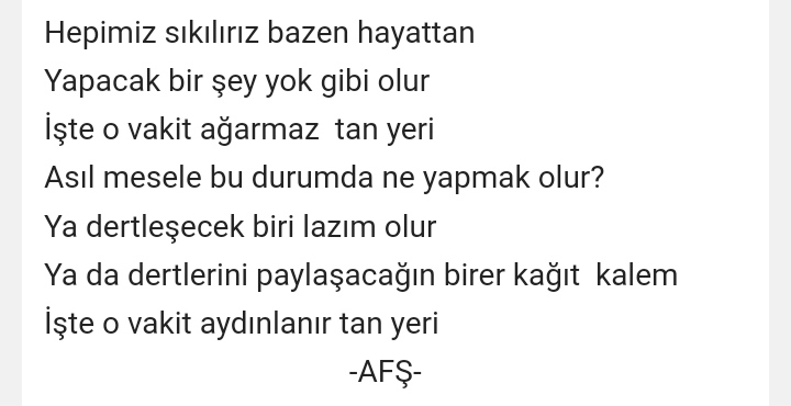 6 Eylül 2015'de kaleme almışım. Bu tarz şeyleri o kadar uzun zamandır yapmıyorum ki , duygulandırdı ..