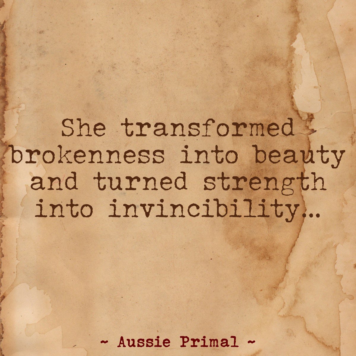 PrimalAussie's tweet photo. She transformed brokenness into beauty and turned strength into invincibility… https://t.co/aYIflxeFp1