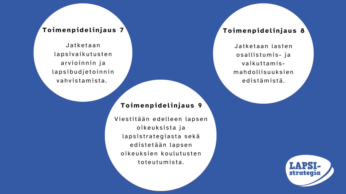 Työtä #LapsivaikutustenArviointi #Lapsibudjetointi ja #Osallisuus eteen tulee jatkaa hallituskaudella 2023-2027.  

Toimenpidelinjauksemme näiden osalta 👇
Linjauksista laajemmin: urn.fi/URN:ISBN:978-9… 

#hallitusohjelma #Hallitusneuvottelut #Lapsitrategia #KaikkienLastenSuomi