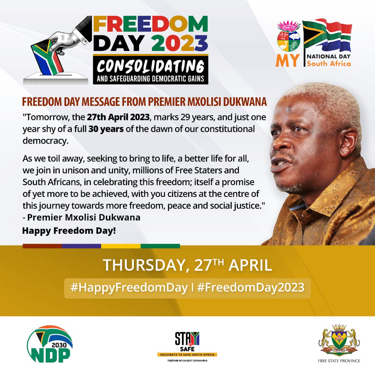 dukwana_mxolisi's tweet photo. Happy Freedom Day Free Staters. https://t.co/yVGFhsXVaC
