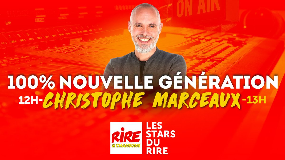 Rire et Chansons (@rirechansons) on Twitter photo De 12h à 13h⏰100% #NouvelleGénération sur #RireEtChansons présenté par <a href="/Mr_Marceau/">Marceau Capuano</a>😀
Programme du jour :
👉<a href="/LorcaJeremy/">jeremylorca</a>
👉 <a href="/laurent_barat/">Laurent Barat</a>
👉 #tareek... et pas que !
Venez rire avec nous▶️bit.ly/2DAXRFQ De 12h à 13h⏰100% #NouvelleGénération sur #RireEtChansons présenté par <a href="/Mr_Marceau/">Marceau Capuano</a>😀
Programme du jour :
👉<a href="/LorcaJeremy/">jeremylorca</a>
👉 <a href="/laurent_barat/">Laurent Barat</a>
👉 #tareek... et pas que !
Venez rire avec nous▶️bit.ly/2DAXRFQ