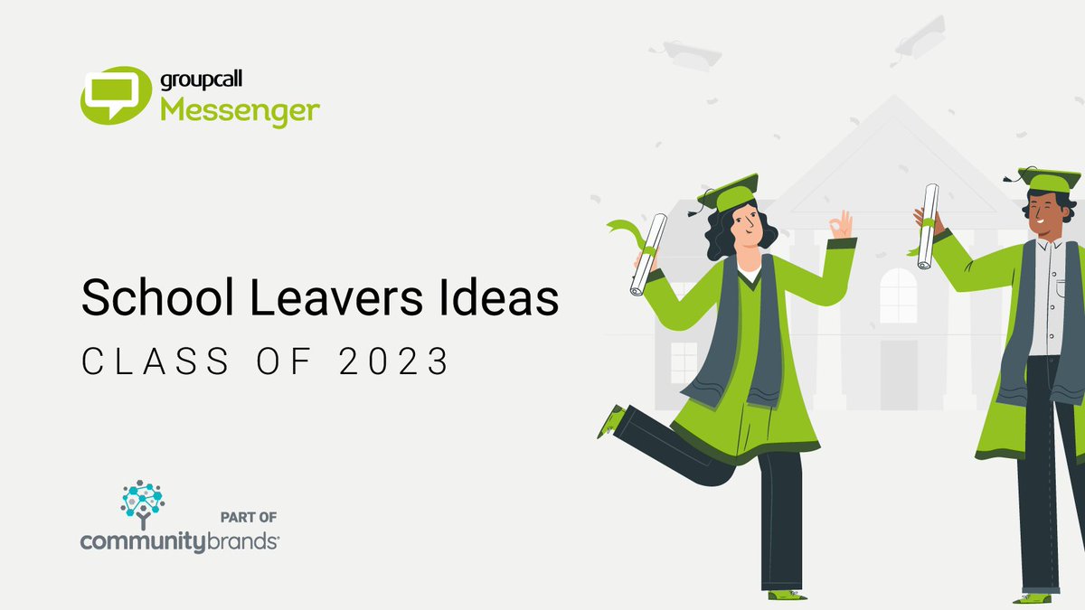 Groupcall's tweet image. To give your Leavers the best send-off and leave them a beautiful memory of their time at your school, we’ve put together a list of ideas for you to consider before the academic year ends. Check it out here: bit.ly/3HqRCFx

#Messenger #Leavers #Classof23