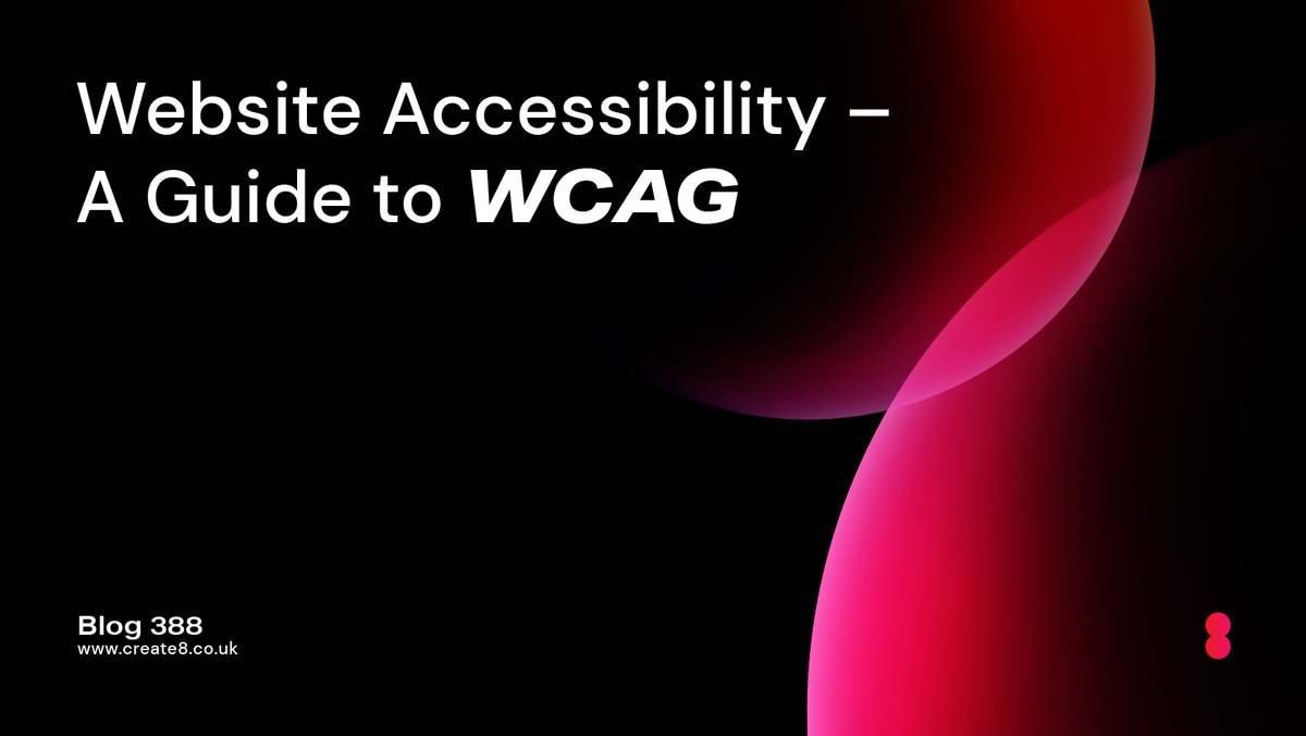 Create8Ltd's tweet image. Check out our latest blog for top tips on how to make sure your website meets accessibility guidelines.

create8.co.uk/website-access… 
#Create8 #WebsiteAccessibility #WebContentAccessibilityGuidelines