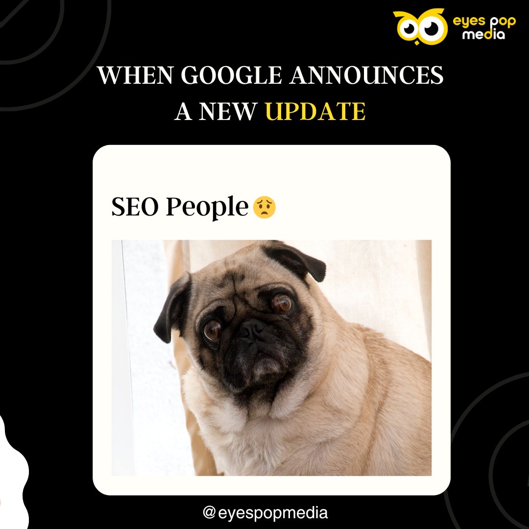 eyespopmedia's tweet image. When you finally master SEO and then Google drops a new update... 🤯
.
.
.
 #SEOProblems #GoogleSEOUpdate #DigitalMarketingStruggleIsReal #onlinemarketing #seoworld #updates #seoupdate #seo #seoexpert #digitalworld #newupdates #marketingtips #socialmediamarketing