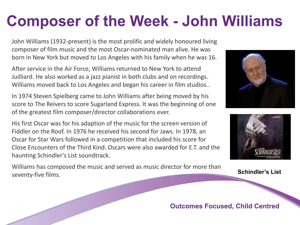 🎻 This week's Composer is John Williams🎻
#ComposerOfTheWeek #CoCurricular