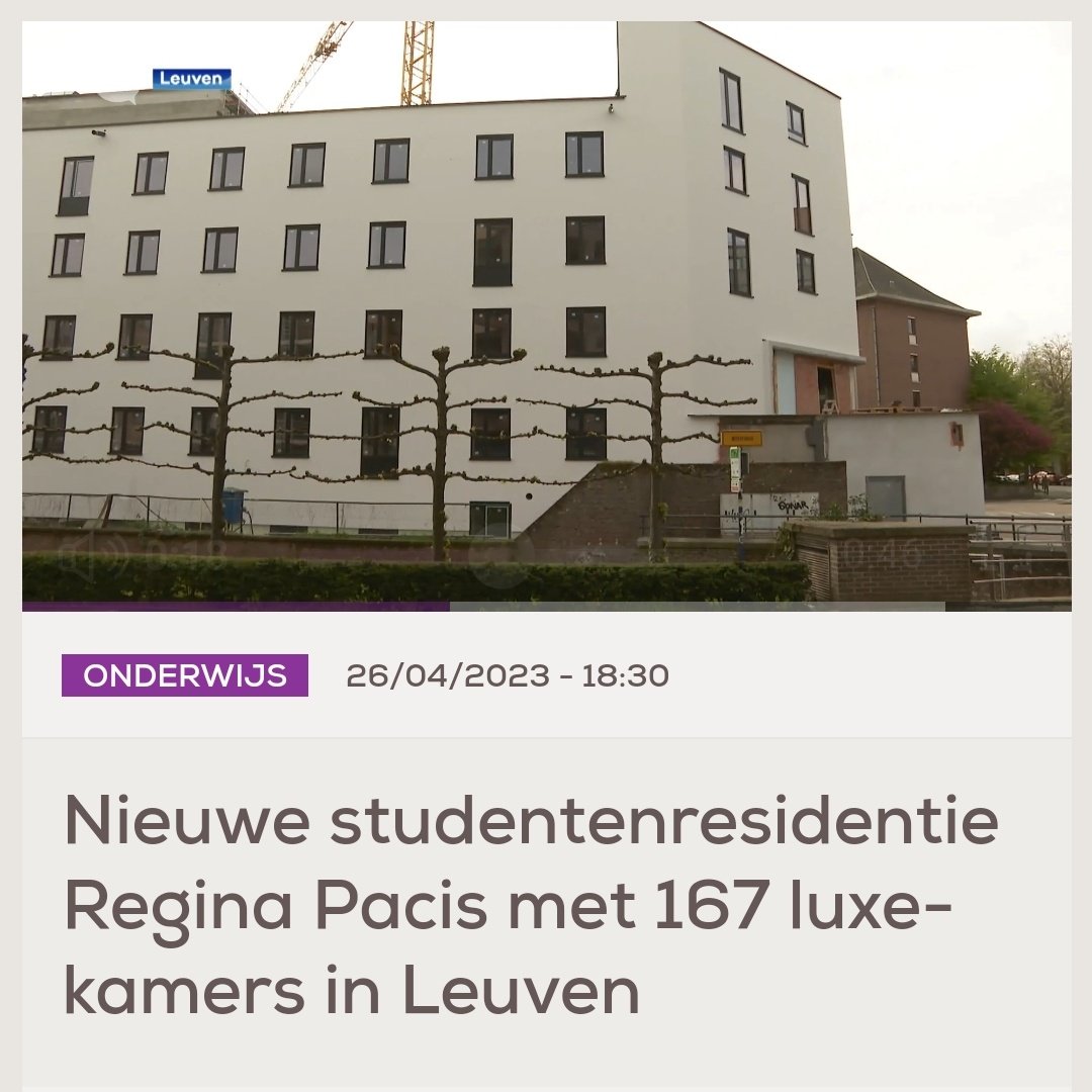 ComacLeuven's tweet photo. Yow WTF!? Een residentie met enkel luxekamers van 700/maand terwijl er koten te kort zijn? Als je het aan bouwpromotoren overlaat kunnen binnenkort enkel de rijksten op kot studeren 

Tijd voor sterkere regulatie en meer investeringen in publieke koten! Onderwijs is een recht ✊ https://t.co/RQ2c13UYLj
