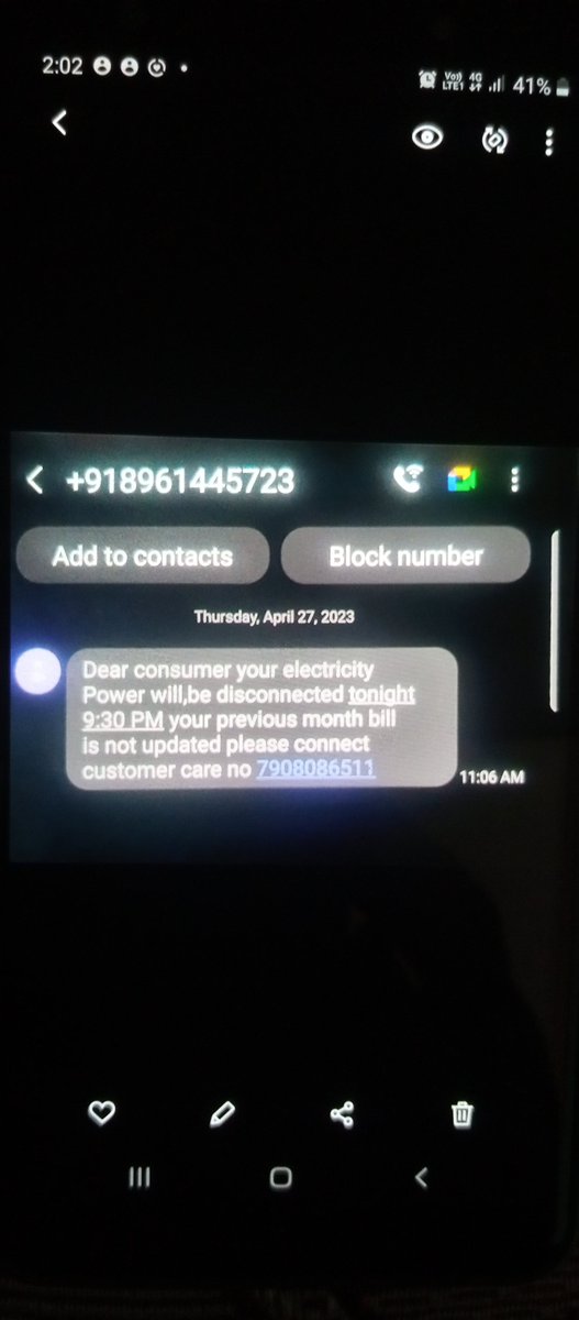 shiv9870's tweet photo. @TataPower is it scam?I received text msg  In general scenario tata power send Legal notice to cosumer under Mah electricity act section 56 (1) but this surprising... Mention number is officially tata power customer care no ?  Prompt response will be appreciated 

@MSEDCL https://t.co/ktT07miPqO